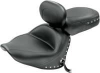Mustang - Mustang Wide Touring Two-Piece Seat with Driver Backrest - Studded - 79476 - Image 1