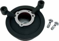 Arlen Ness - Arlen Ness Billet Sucker Stage I Air Filter Kit with Steel Cover - Smooth Black - Red Filter - 18-327 - Image 2