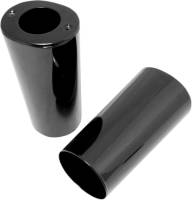 Drag Specialties - Drag Specialties Smooth Fork Slider Covers - Stock Length - Gloss Black - 74537B - Image 1