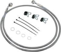 Drag Specialties - Drag Specialties Extended Stainless Steel Front Brake Line Kit - Clear Coated - 48 1/4in. - 660214-4 - Image 1