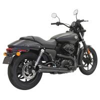 Bassani Manufacturing - Bassani Manufacturing 4in. Slip-On Megaphone Slip-On Muffler - Black with Black Billet End Caps and Contrasting Flutes - 1527RB - Image 1