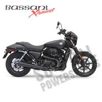 Bassani Manufacturing - Bassani Manufacturing 4in. Slip-On Megaphone Slip-On Muffler - Black with Black Billet End Caps and Contrasting Flutes - 1527RB - Image 2