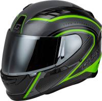 G-Max - G-Max FF-98 Aftershock Helmet - F1984763-DOT - Gray/Neon Green - X-Small - Image 1