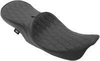 Drag Specialties - Drag Specialties Low Profile Touring Seat with Driver Backrest Provision - Double Diamond Stitch - 0801-1104 - Image 1