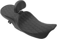 Drag Specialties - Drag Specialties Low Profile Touring Seat with Driver Backrest Provision - Double Diamond Stitch - 0801-1104 - Image 2