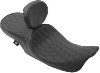 Drag Specialties - Drag Specialties Low Profile Touring Seat with Driver Backrest Provision - Double Diamond Stitch - 0801-1104 - Image 3