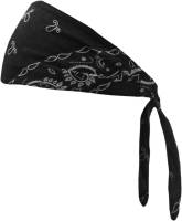 Schampa - Schampa Old School Bandana - OSB1-100 - Black Ground & White Small Paisley - OSFM - Image 1