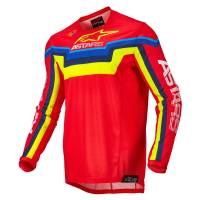 Alpinestars - Alpinestars Techstar Quadro Jersey - 3761122-3057-L - Bright Red/Yellow Fluo/Blue - Large - Image 1