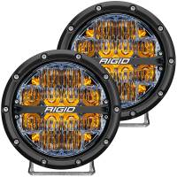RIGID Industries - RIGID Industries 360-Series 6" LED Off-Road Fog Light Drive Beam w/Amber Backlight - Black Housing - Image 1