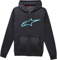 Alpinestars - Alpinestars Ageless II Fleece Zip-Front Hoody - 1038530521976XL - Charcoal/Turquoise - X-Large - Image 1