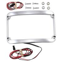 Klock Werks - Klock Werks License Plate Frame for 7.125in. Rear Fender - Chrome Lighted - KWS-01-0089 - Image 1