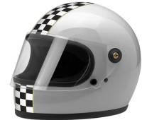 Biltwell Inc. - Biltwell Inc. Gringo S Checker Helmet - GS-SIL-CHK-SM - Checker Silver - Small - Image 1