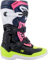 Alpinestars - Alpinestars Tech 3S Youth Girls Boots - 2014018-1176-6 - Black/Dark Blue/Pink Flourescent - 6 - Image 3