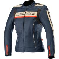 Alpinestars - Alpinestars Stella Dyno V2 Womens Leather Jacket - 3112518-7830-40 - Navy/Stone/Red - 4 - Image 1