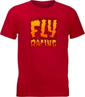 Fly Racing - Fly Racing Boy?�?�?�s Fly Fire T-shirt - 352-0656YL - Red - Large - Image 1