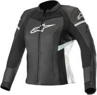 Alpinestars - Alpinestars Stella Kira Womens Leather Jacket - 3112019-1271-46 - Black/White/Teal - 46 - Image 1