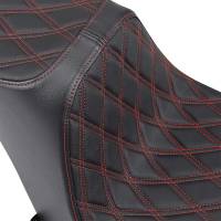 Drag Specialties - Drag Specialties Predator III Seat - Double Diamond - Red Thread - 0802-1269 - Image 3