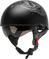 G-Max - G-Max HH-65 Naked Ghost/RIP Helmet - H1653076 - Matte Black/Silver - Large - Image 1