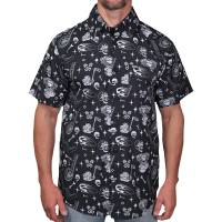 Lethal Threat - Lethal Threat Chop It Short Sleeve Button Down Shirt - MG60131L - Black/White - Large - Image 1
