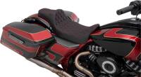 Drag Specialties - Drag Specialties Predator III Extended Double Diamond Seats - Red Thread - 0801-1262 - Image 2