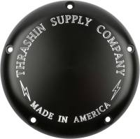 Thrashin Supply Company - Thrashin Supply Company Derby Cover - Classic - Machine-Cut Black Anodized - TSC-3015-4 - Image 1