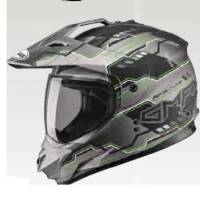 G-Max - G-Max GM11D Dual Sport Adventure Helmet - G5117673 TC-23 - Flat Black/Hi-Viz Green - X-Small - Image 1