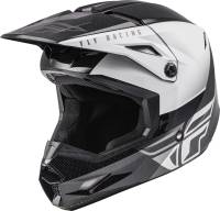 Fly Racing - Fly Racing Kinetic Straight Edge Helmet - E73-8630XS - Black/White - X-Small - Image 1
