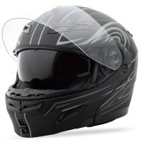 G-Max - G-Max GM54 Derk Helmet - G1540393 F.TC-12 - Flat Black/Silver Derk - X-Small - Image 1