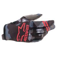 Alpinestars - Alpinestars Radar Youth Gloves - 3541821-9133-SM - Gray Camo/Red Fluo - Small - Image 1