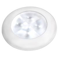 Hella Marine - Hella Marine Slim Line LED 'Enhanced Brightness' Round Courtesy Lamp - White LED - White Plastic Bezel - 12V - Image 1