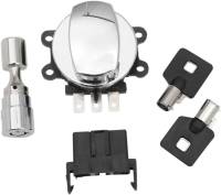 Drag Specialties - Drag Specialties Side Hinge Ignition Switch with Fork Lock - Chrome - 2106-0252 - Image 2