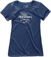 Alpinestars - Alpinestars Winged Team Womens T-Shirt - 1W197300070L - Navy - Large - Image 1