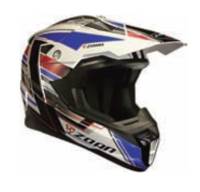 Zoan - Zoan Synchrony MX Race Equipe Graphics Helmet - 721-186 - White/Blue - Large - Image 1