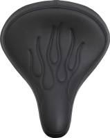 Drag Specialties - Drag Specialties Large Spring Solo Seat - Black Vinyl with Flames with Carpeted Bottom - 0806-0051 - Image 4