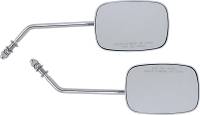 Drag Specialties - Drag Specialties OEM Style Rectangular Mirrors - Long Stem - Chrome - 0640-0982 - Image 1