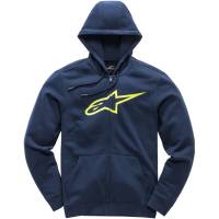 Alpinestars - Alpinestars Ageless II Fleece Zip-Front Hoody - 10385305270502X - Navy/Hi-Vis Yellow - 2XL - Image 1