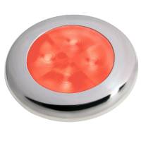 Hella Marine - Hella Marine Slim Line LED 'Enhanced Brightness' Round Courtesy Lamp - Red LED - Stainless Steel Bezel - 12V - Image 1