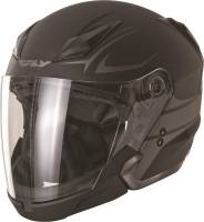 Fly Racing - Fly Racing Tourist Vista Helmet - F73-8107~6 - Vista Flat Black/Silver - 2XL - Image 1