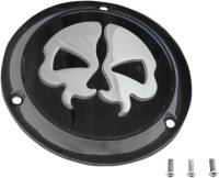Drag Specialties - Drag Specialties Split Skull Derby Cover - Black w/ Chrome Skull - 1107-0549 - Image 2