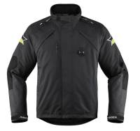 Icon - Icon Raiden DKR Monochromatic Waterproof Jacket - XF-2-2820-3768 - Black - X-Large - Image 1