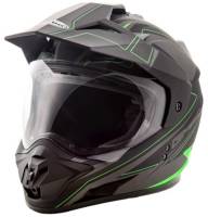 G-Max - G-Max GM11D Dual Sport Expedition Helmet - G5112676 TC-23 - Flat Black/Hi-Vis Green - Large - Image 1