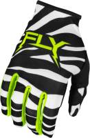 Fly Racing - Fly Racing Lite Uncaged Youth Gloves - 377-742YL - Black/White/Neon Green - Large - Image 1