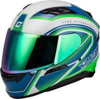 G-Max - G-Max FF-98 Aftershock Helmet - F1984796-DOT - White/Neon Green - Large - Image 1