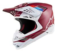 Alpinestars - Alpinestars Supertech M8 Contact Helmet - 8300819-3032-S - Dark Red/White - Small - Image 1