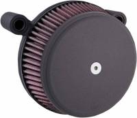 Arlen Ness - Arlen Ness Billet Sucker Stage I Air Filter Kit with Steel Cover - Smooth Black - Red Filter - 18-326 - Image 2