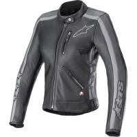 Alpinestars - Alpinestars Stella Dyno Leather Womens Jacket - 3113924-1296-XL - Black Tar Gray/Dark Gray - X-Large - Image 1