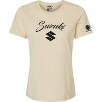 Factory Effex - Factory Effex Suzuki Script Womens T-Shirt - 27-87440 - Heather Cream - Small - Image 1