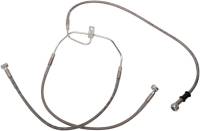 Drag Specialties - Drag Specialties Extended Stainless Steel Front Brake Line Kit - Clear Coated - 18 1/4in. / 24 5/8in. - 660325-6 - Image 1
