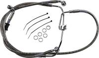 Drag Specialties - Drag Specialties Extended Stainless Steel Front Brake Line Kit - Clear Coated - 18 1/4in. / 24 5/8in. - 660325-6 - Image 2
