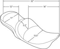 Drag Specialties - Drag Specialties Low Profile Touring Seat with Driver Backrest Provision - Mild Stitch - 0801-1103 - Image 4